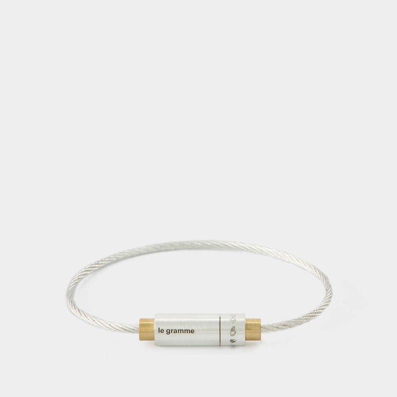 9G Cable Triptych Claps Bracelet - Le Gramme - Silver/Gold - Silver