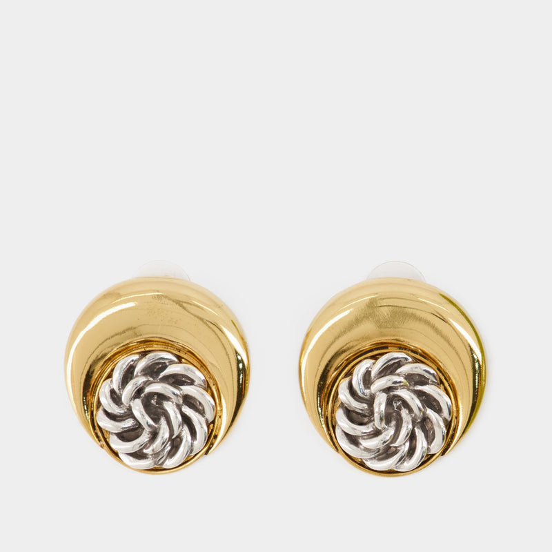 Regenerated Buttons Moon Earring - Marine Serre - Gold - Étain