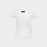 1x1 Rib T-Shirt - Marine Serre - Cotton - White