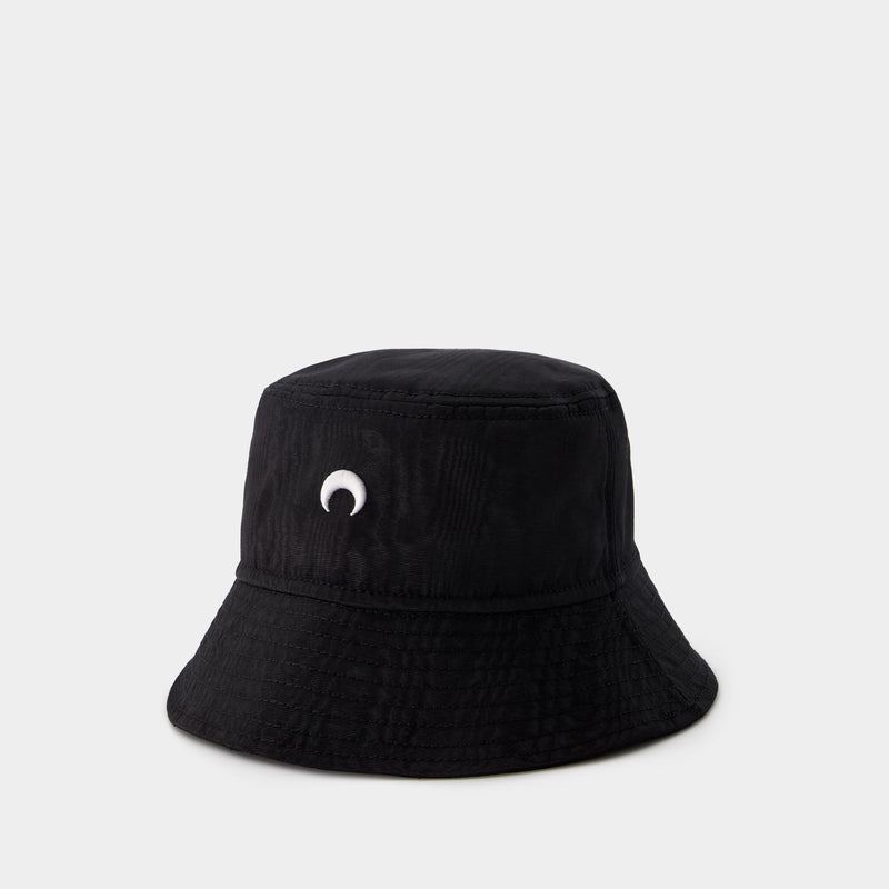 Regenerated Moire Bucket Hat - Marine Serre - Cotton - Black