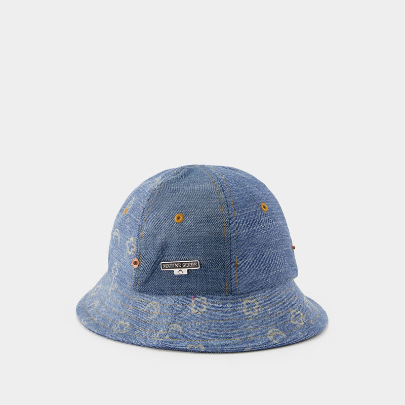 Regenerated Denim Hat - Marine Serre - Blue - Cotton