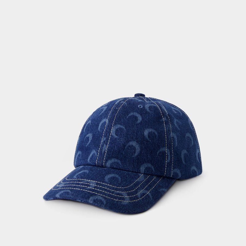 Regenerated Deadstock Cap - Marine Serre - Cotton - Blue Laser'