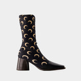 All Over Moon Jersey Boots - Marine Serre - Leather - Black