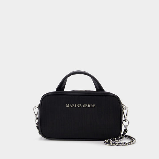 Moire Madame Mini Bag in Black Recycled Fabric