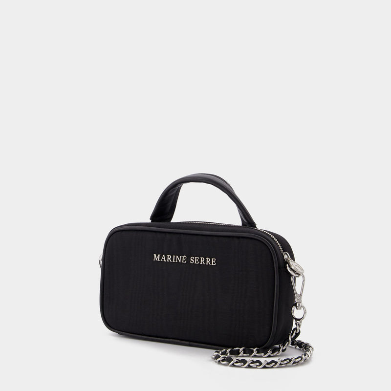Moire Madame Mini Bag in Black Recycled Fabric