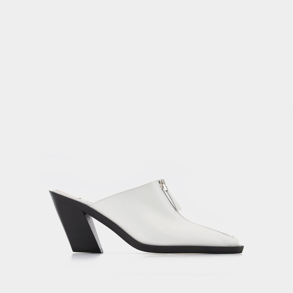 サンダル・ミュール elleme Eclair Zip Mule - Elleme - White - Leather Elleme Eclair Zip Mule - White - Leather | ShopSimon