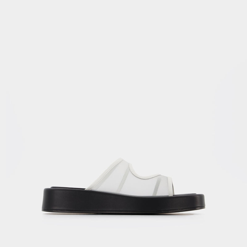 Gemini Slides - Elleme - White/Black - Leather