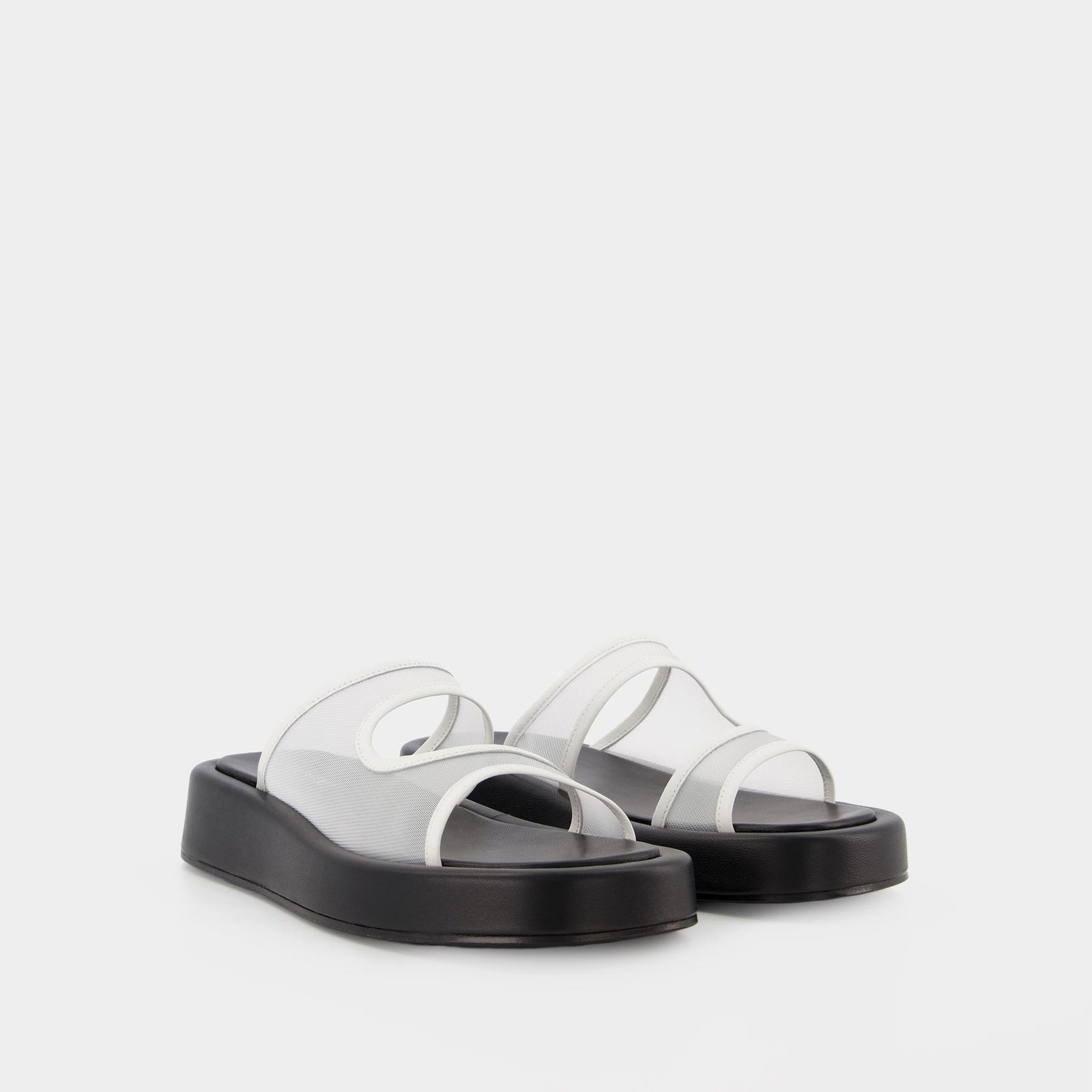 【関税込み】Gemini Slides - Elleme - White/Black - Leather Gemini Slides - Elleme - White/Black - Leather