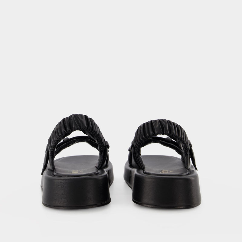 Loop Platform Slides - Elleme - Black - Leather