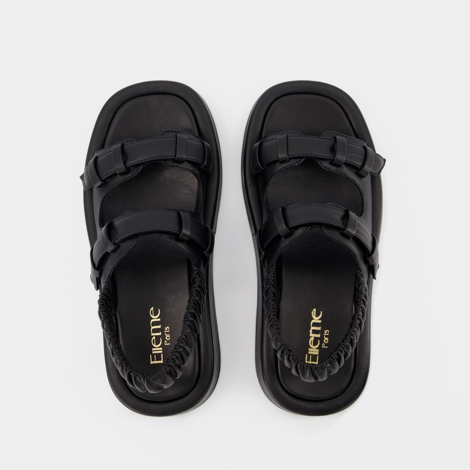 サンダル・ミュール Loop Platform Slides - Elleme - Black - Leather Loop Platform Slides - Elleme - Black - Leather