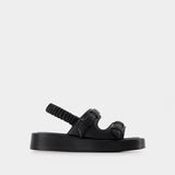 Loop Platform Slides - Elleme - Black - Leather