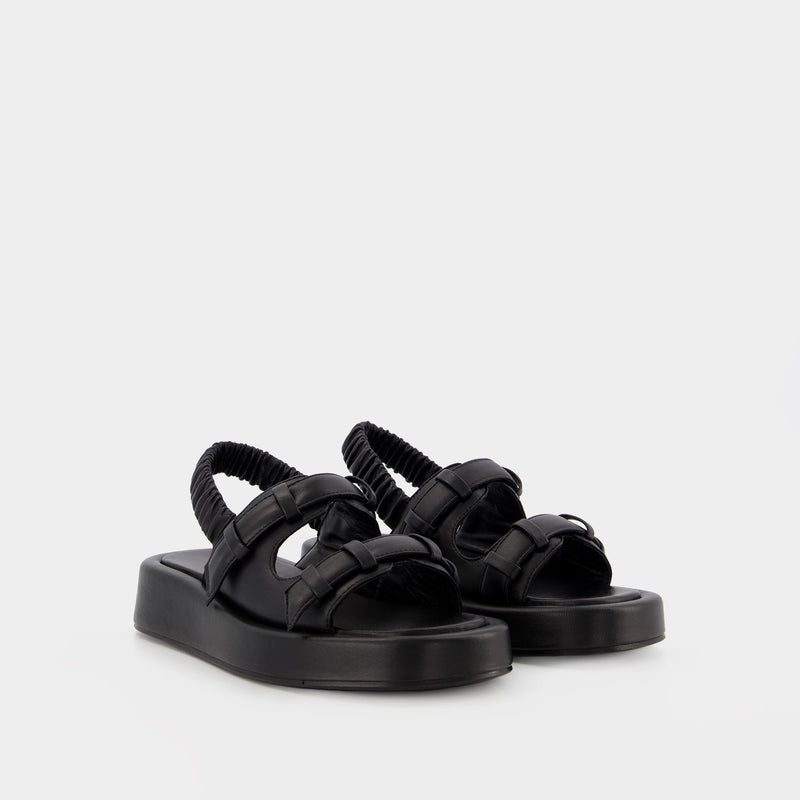 Loop Platform Slides - Elleme - Black - Leather