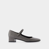 Ginny Cement Semi Patent Leather Ballerinas