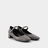 Ginny Cement Semi Patent Leather Ballerinas