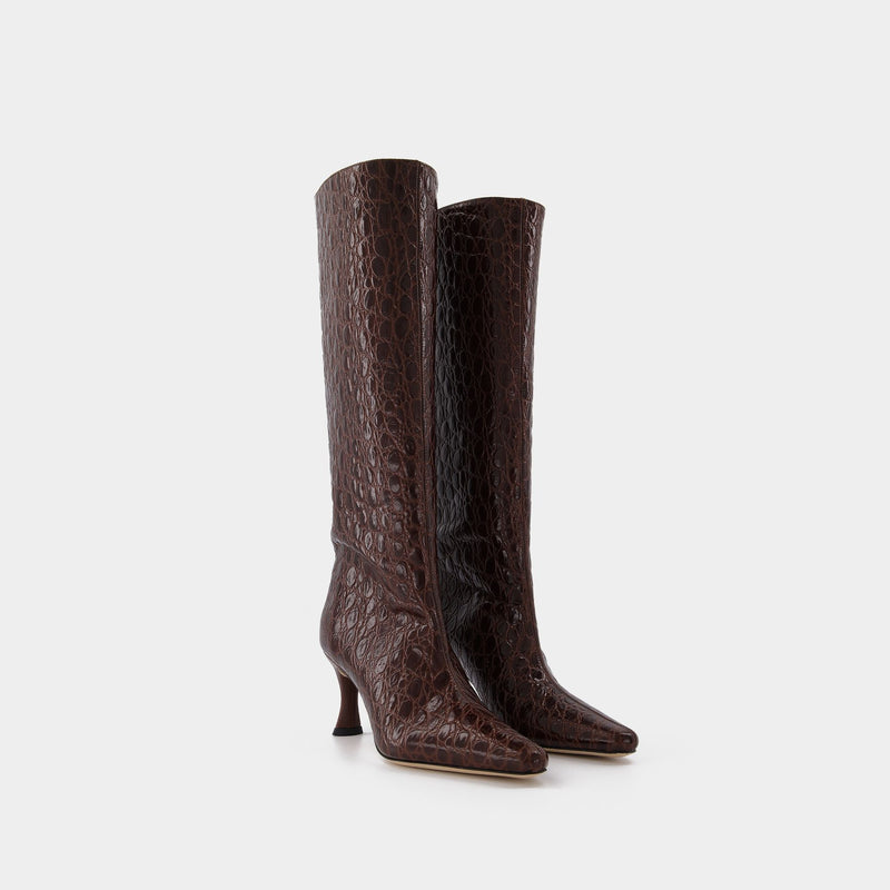 Stevie 42 Sequoia Circular Croco Embossed Leather Boots