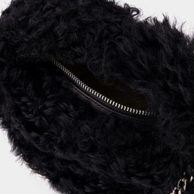 Baby Cush Bag in Black Faux Fur