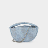 Baby Cush Handbag - By Far - Denim - Leather