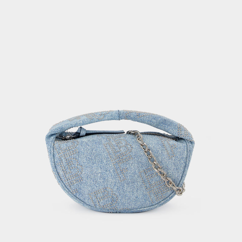 Baby Cush Handbag - By Far - Denim - Leather