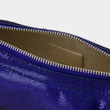 Mini Amira Hobo Bag - By Far - Blue - Leather