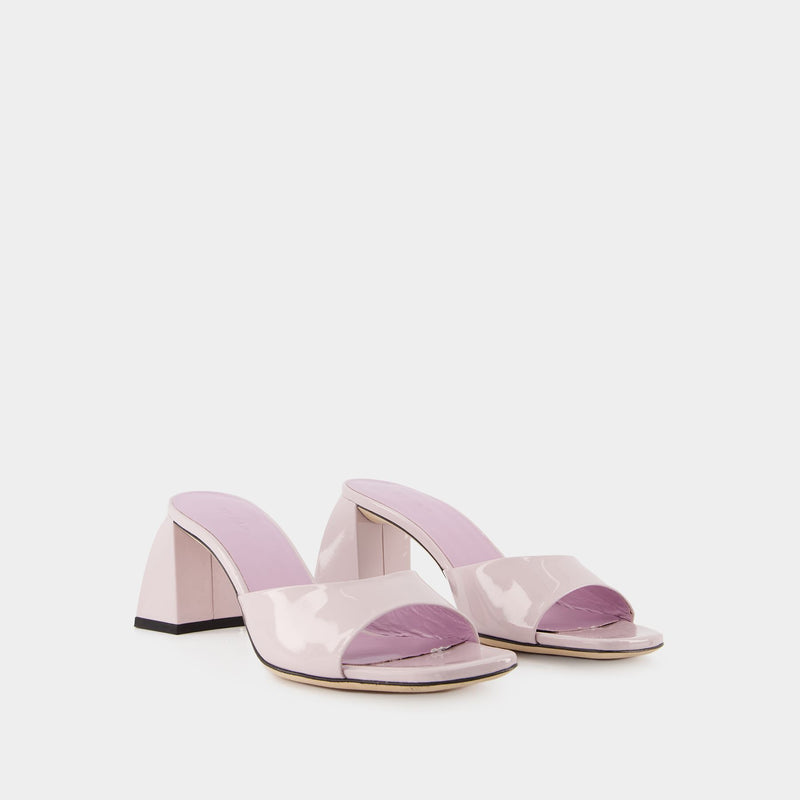 Romy Mule - By Far - Light Pink - Patent Leather