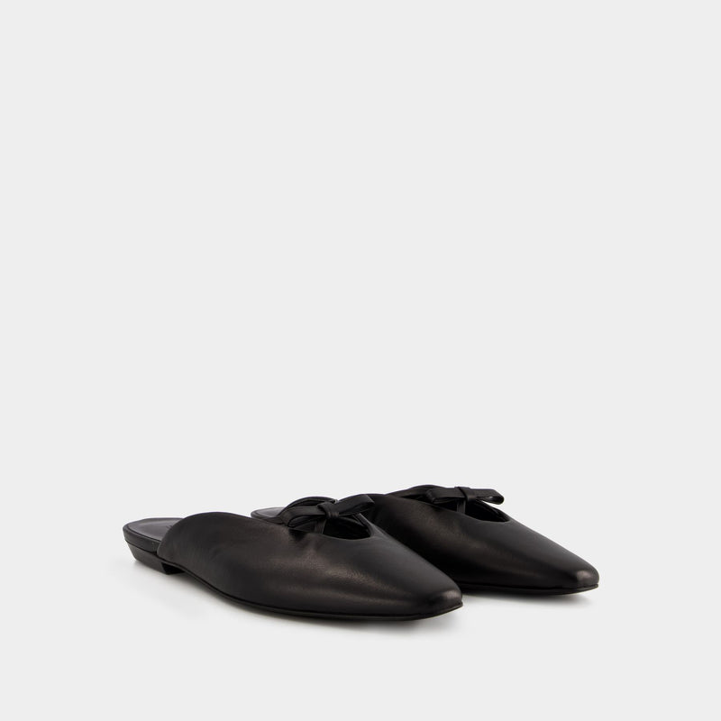 Finn Slides - By Far - Leather - Black