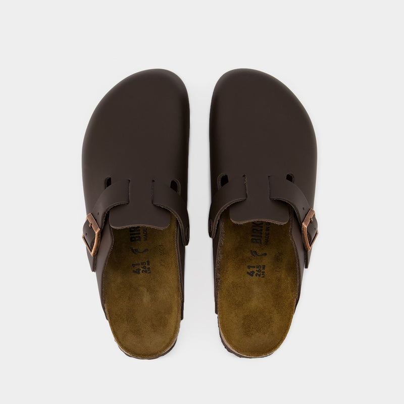 Boston Mules - Birkenstock - Leather - Dark Brown