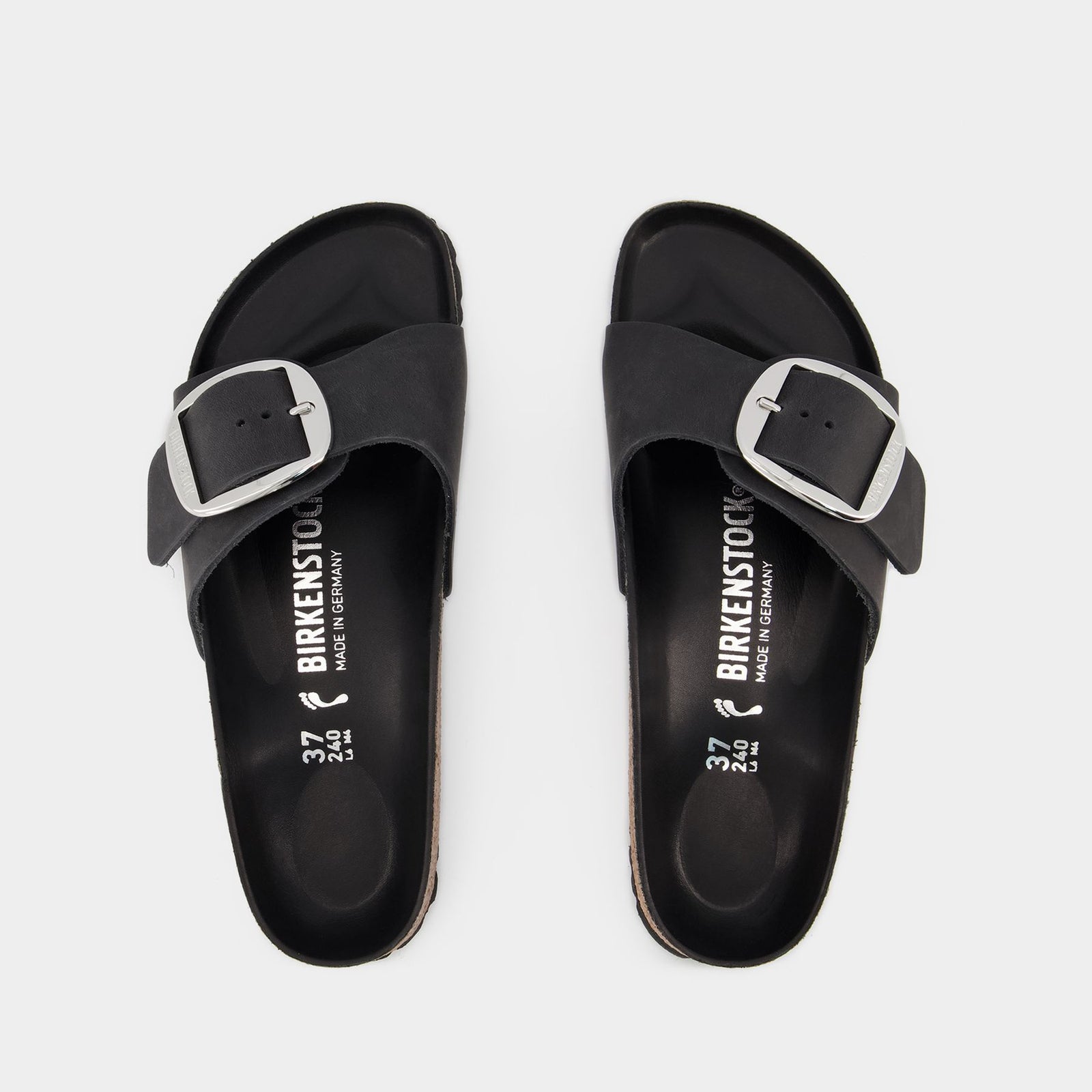 Madrid Big Buckle Fl Mule Birkenstock Black Leather