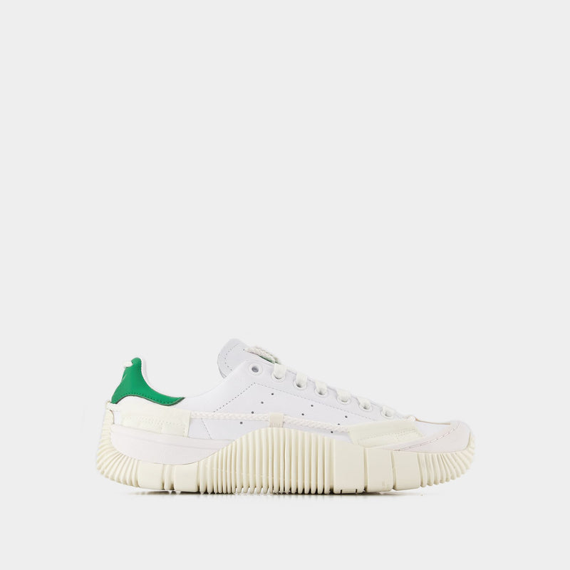 Scuba Stan Craig Green Sneakers in White Leather