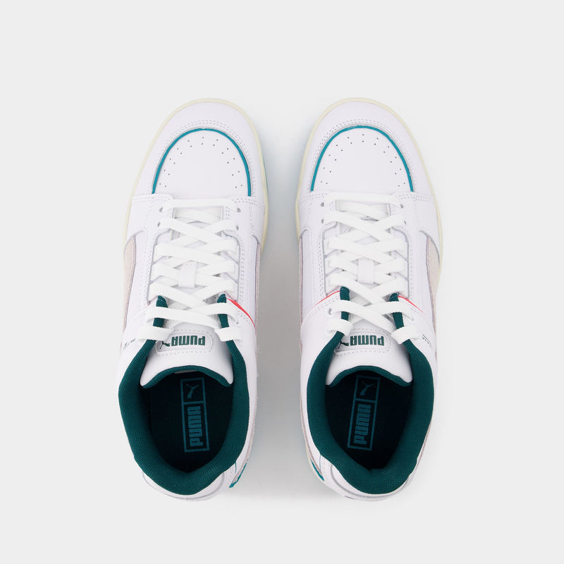 Slipstream Retro Sum in White and Blue Leather