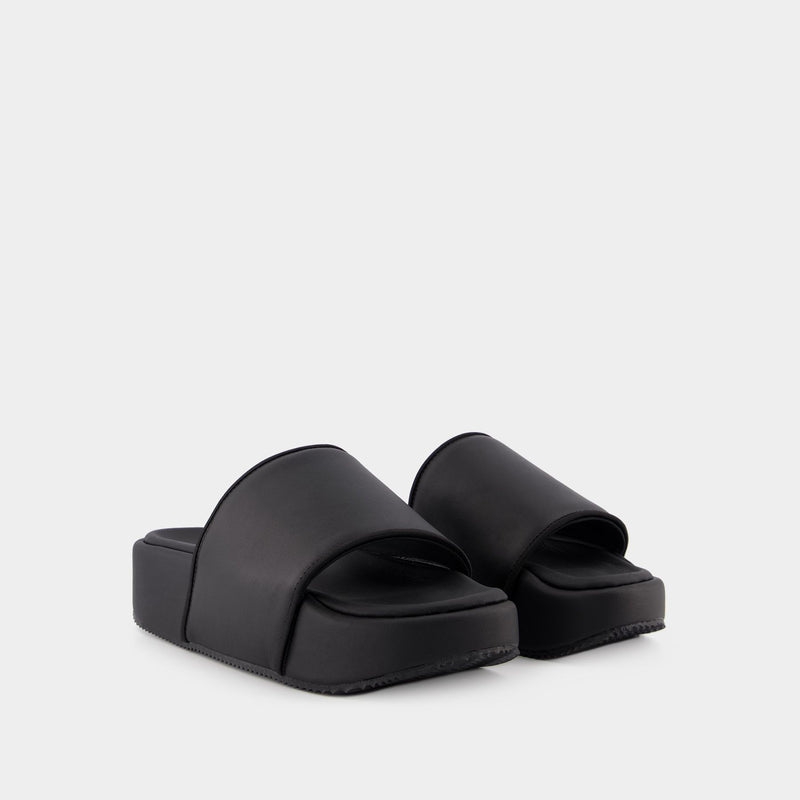 Slides - Y-3 - Black - Leather