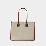 Ll Sm Pocket Dtl Ll6 Tote Bag - Burberry -  Natural/Tan - Cotton