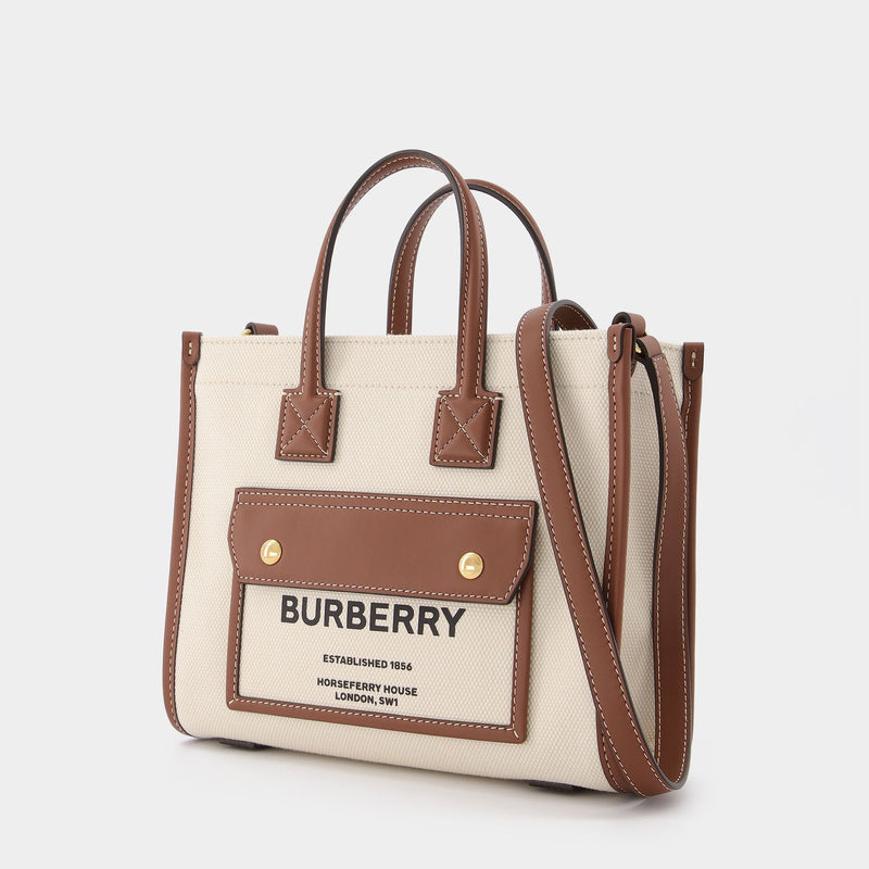 Ll Mn Pocket Dtl Ll6 Tote Bag - Burberry -  Natural/Tan - Cotton