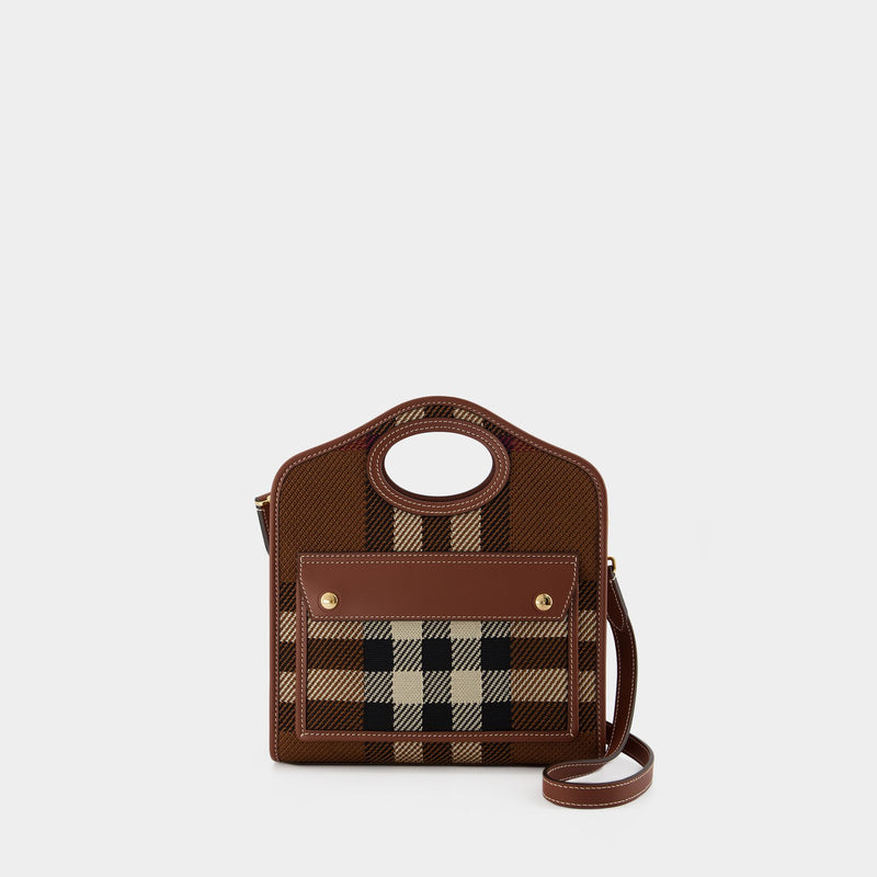 Mini Pocket Bag in Brown Canvas - Main Image