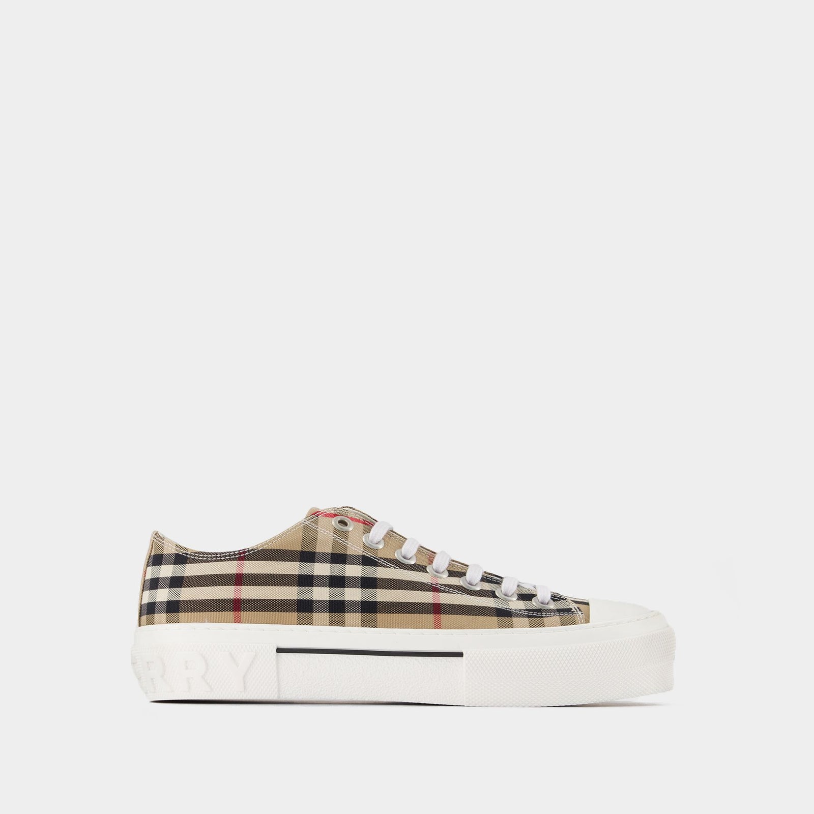 【関税＆送料込み】Burberry Lf Blade Sneakers Lf Tnr Jack L Low Sneakers - Burberry - Beige - Cotton