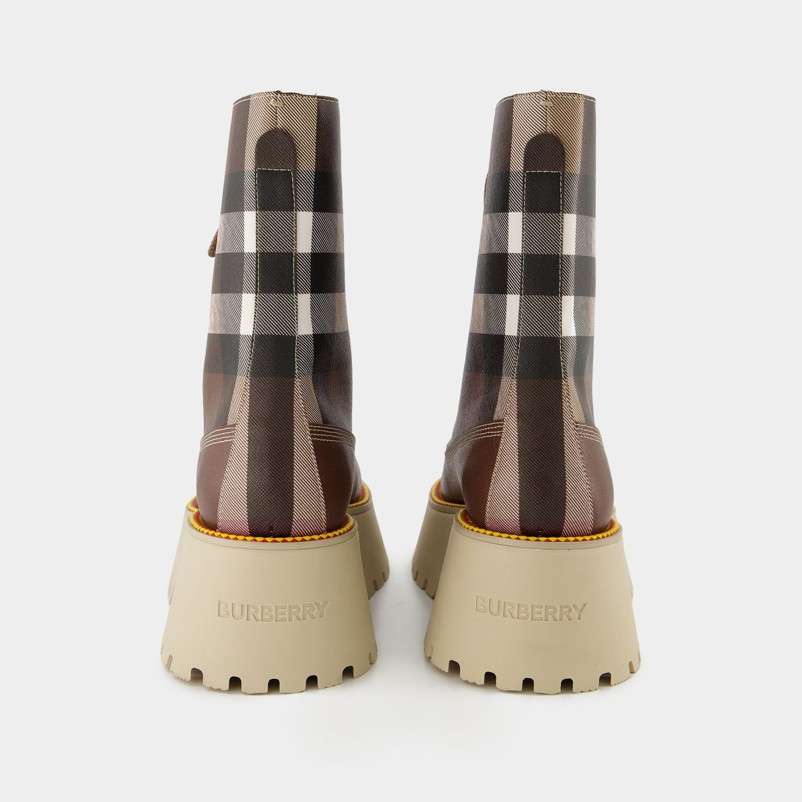 ショートブーツ・ブーティ Burberry Exaggerated Check leatherette platform boots 5045629688784_002_0e0b06ca9b_1