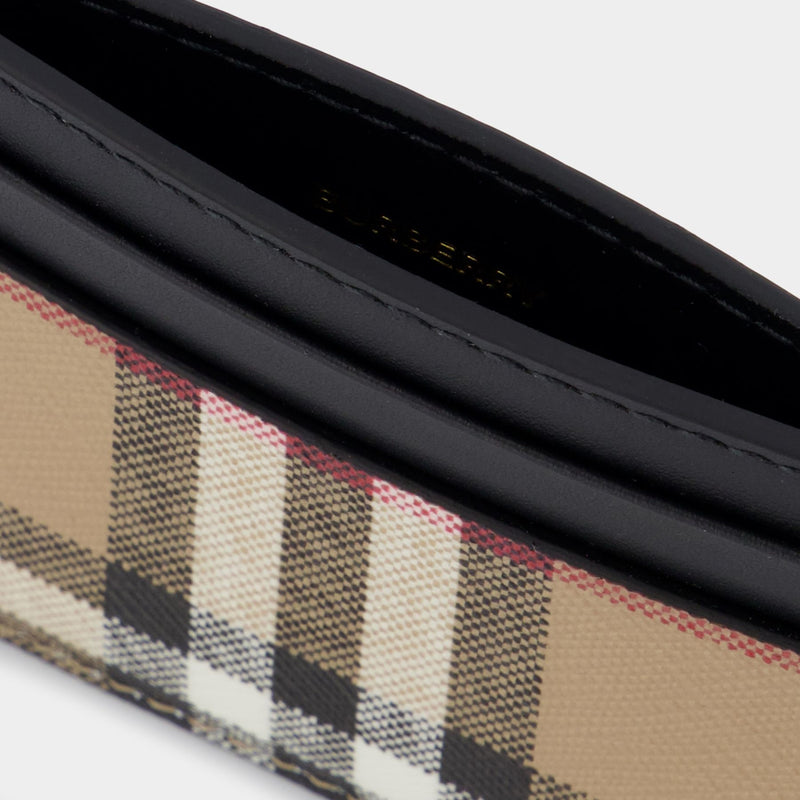 Ls Sandon Clf Card Holder - Burberry - Beige/Black - Thermoplastic