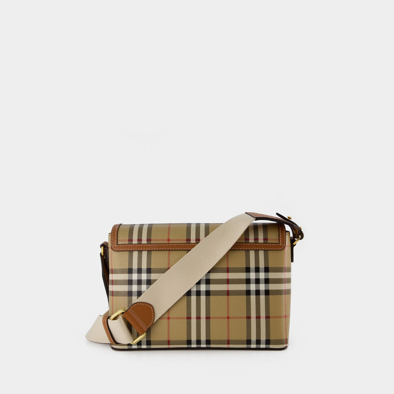 MD Note Hobo Bag - Burberry - Cotton - Brown
