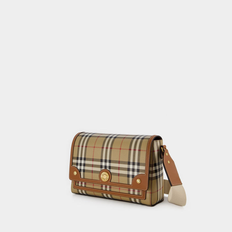 MD Note Hobo Bag - Burberry - Cotton - Brown