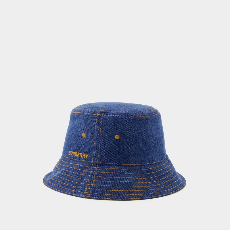 MH Washed Denim Bucket hat - Burberry - Cotton - Washed Indigo