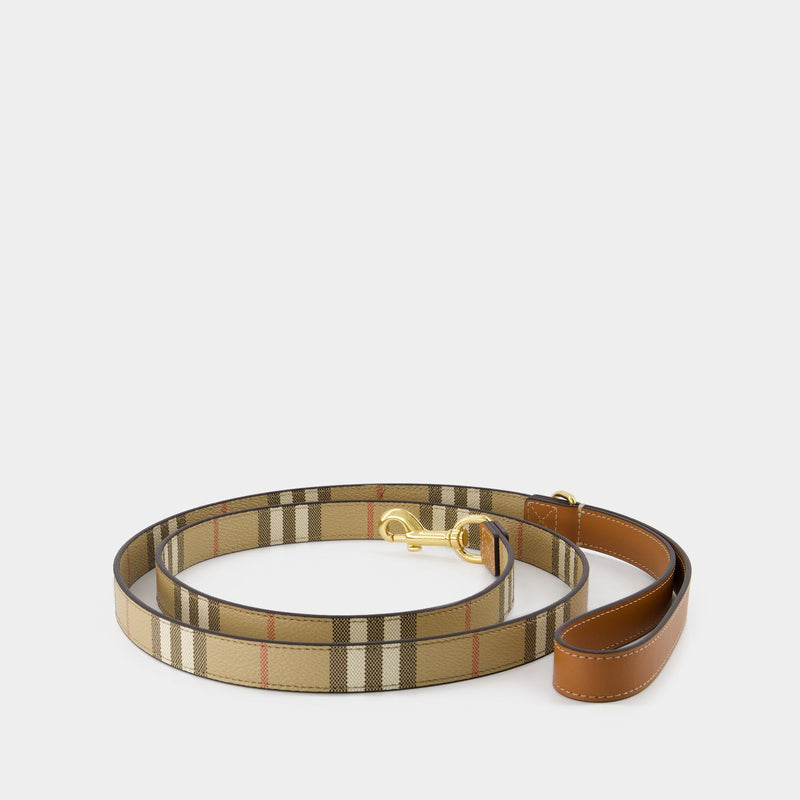 Dog leash Burberry Leather Briar Brown