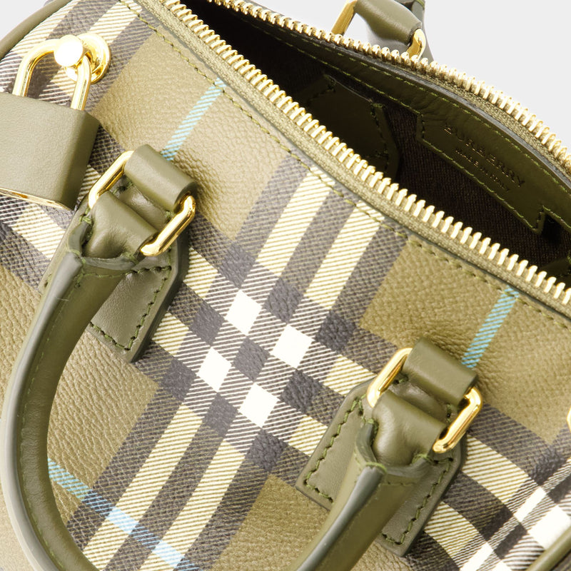 Mini Bowling Bag - Burberry - Leather - Olive Green