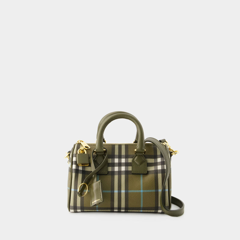Mini Bowling Bag - Burberry - Leather - Olive Green