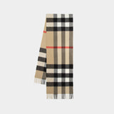 Mu Half Mega Check Scarf - Burberry - Cashmere - Archive Beige