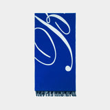 Mu Logo Scarf - Burberry - Wool - Blue