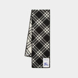 Check Scarf - Burberry - Wool - Black