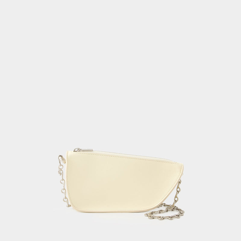 Micro Shield Wallet On Chain - Burberry - Leather - Beige