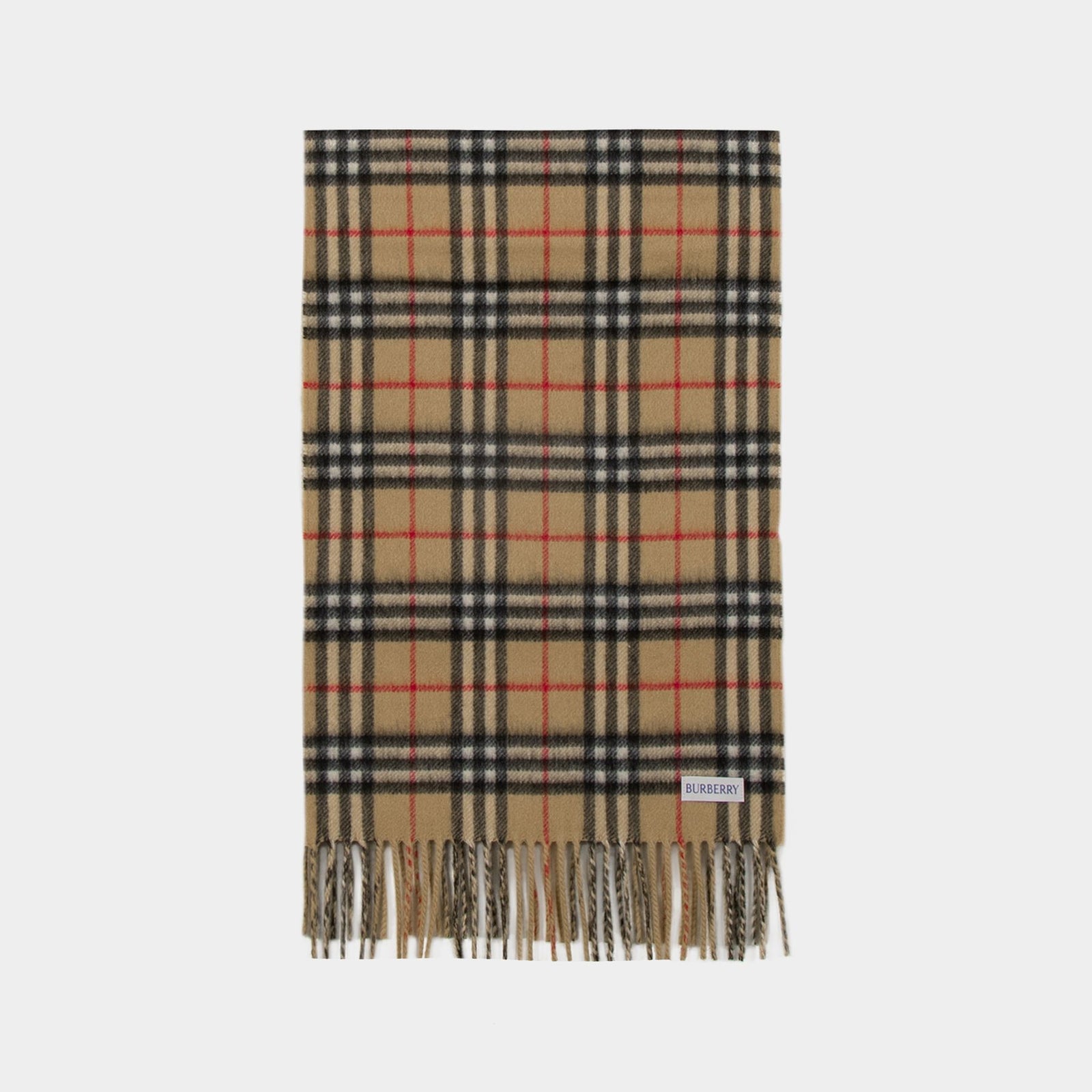 Mu Vintage Check Scarf - Burberry - Cashmere - Archive Beige