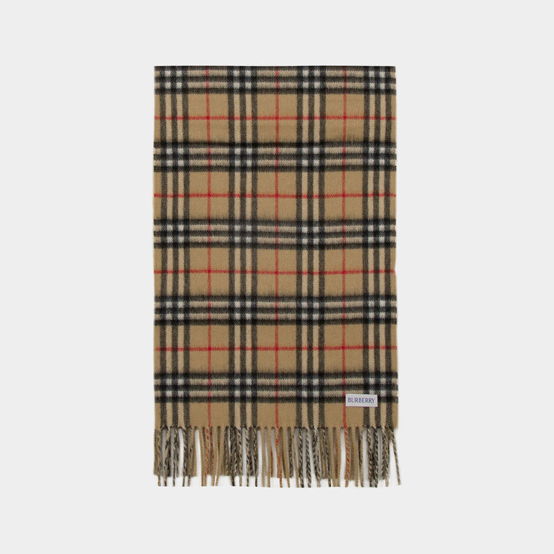 Mu Vintage Check Scarf Burberry Cashmere Archive Beige