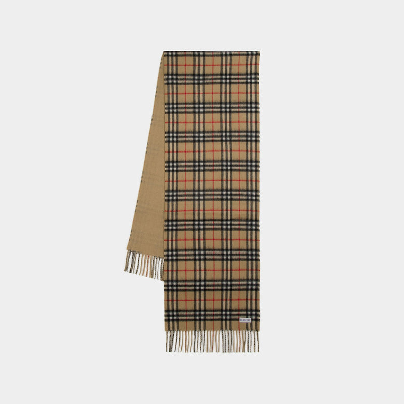 Mu Vintage Check Scarf Burberry Cashmere Archive Beige