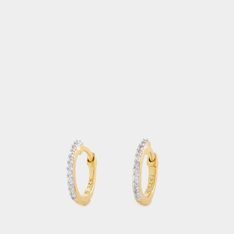 Pave Huggie earrings in Gold